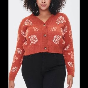 Forever 21 Women's Sweater Cardigan Rust Multicolor Plus Size 3X